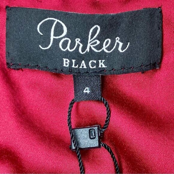 Parker Black Serena Sequined Silk Dress in Burgundy Women’s 4 - Picture 5 of 8